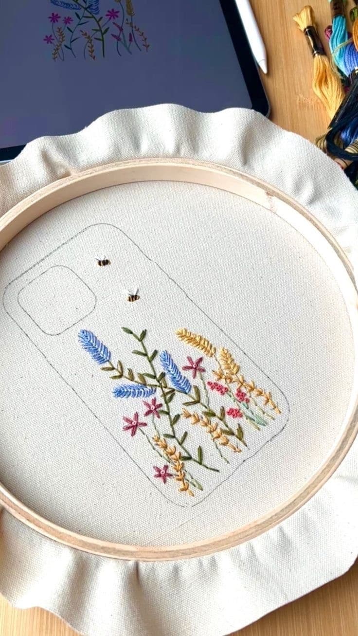Floral Hoop Art