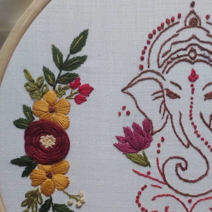 Ganesh Floral Hoop